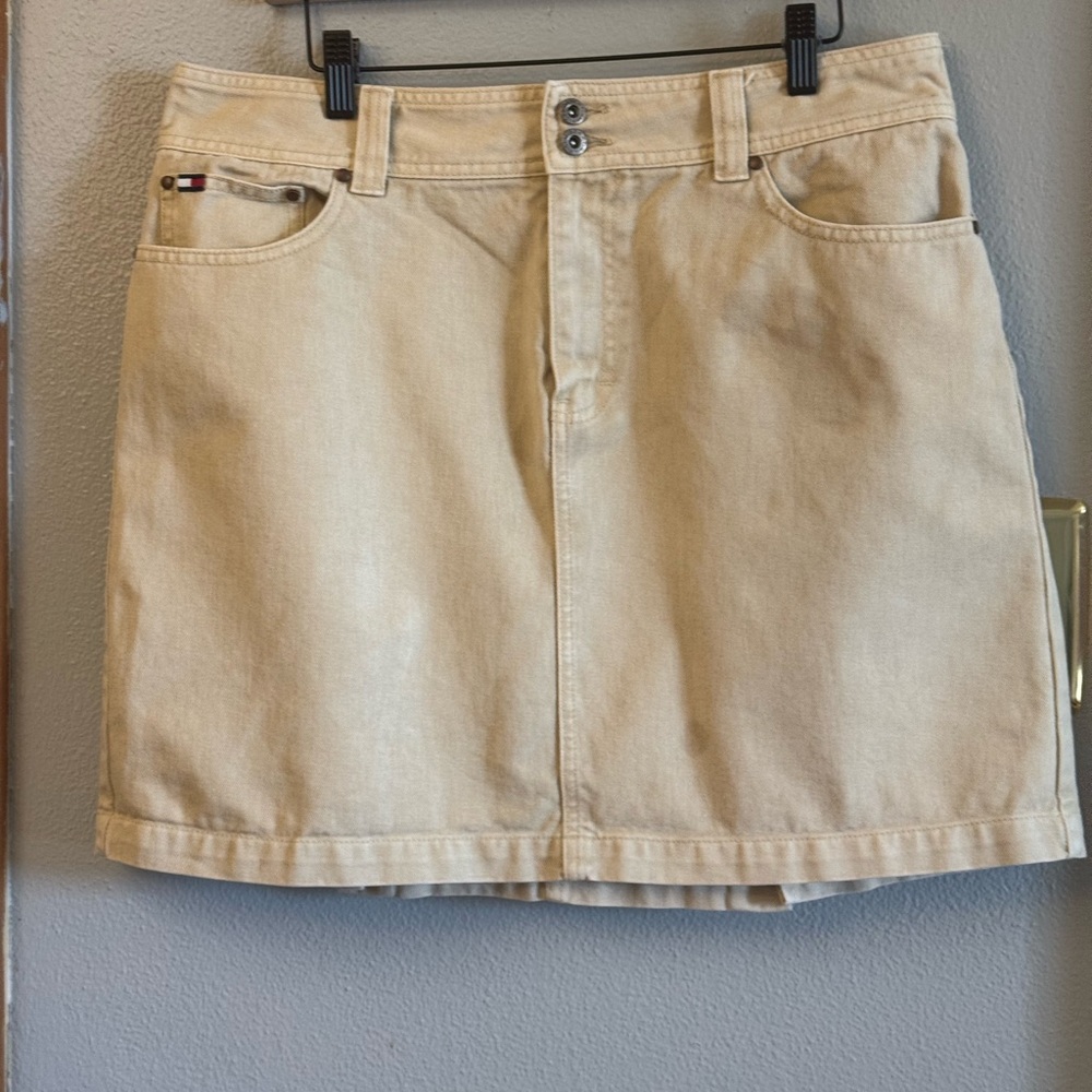Tommy Hilfiger Cream Denim Mini Skirt - Picture 3 of 6